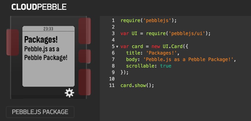 Pebble.js as a Pebble Package