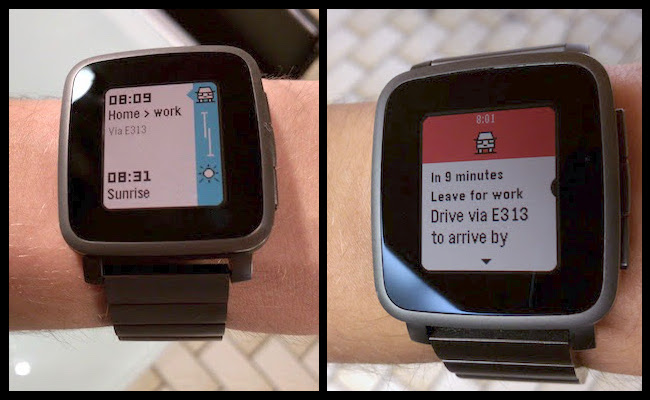 Commute timeline pin and reminder