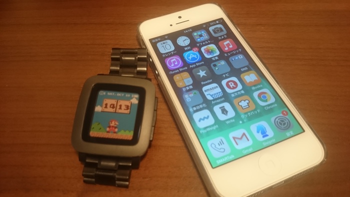 iPhoneとpebble time
