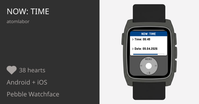 Now: Time - Pebble Appstore