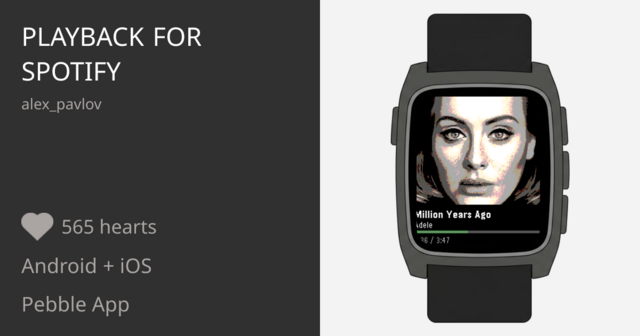 Playback for Spotify - Pebble Appstore