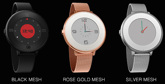 Pebble Time Round用メタルバンド登場。14mm幅・3色、20mm幅・2色の展開。