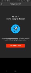 Rebbleへの切り替えが完了したPebbleアプリの画面