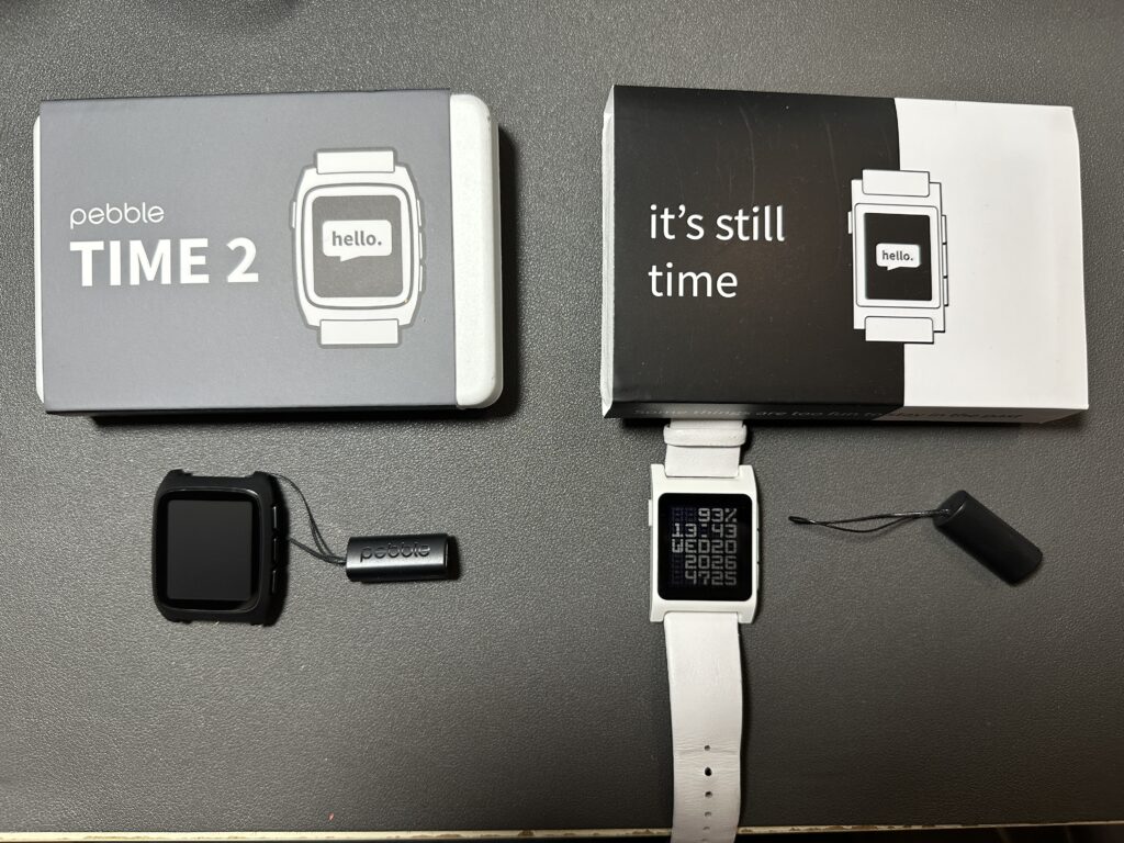 Pebble Time 2* と Pebble 2 duo のパッケージと本体を比較